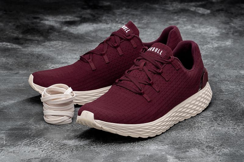 Women's Nobull Cabernet Ivory Ripstop Running Shoes Dark / Red | SG I2619L